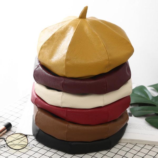 berets pu leather for women fashion ladies black caps stewardess red khaki milky white beret autumn winter artist hats wholesale, Blue;gray
berets pu leather for women fashion ladies black caps stewardess red khaki milky white beret autumn winter artist hats wholesale, Blue;gray