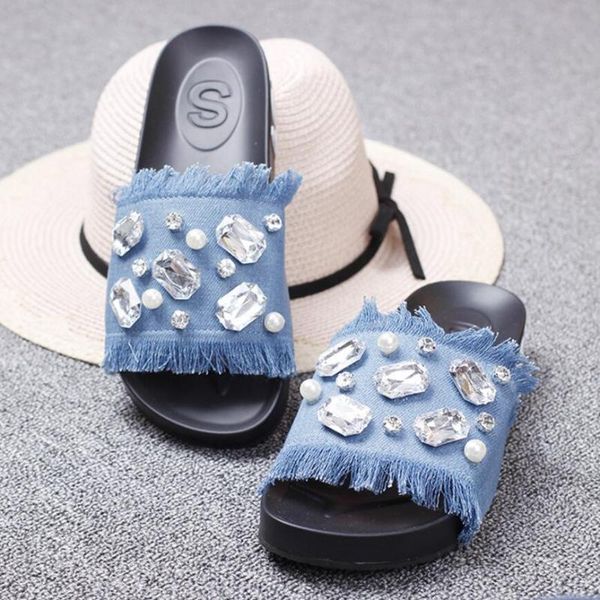 luxury crystal jeans flip flops women big rhinestone pearl platform sandals tassel denim gladiator slippers y194, Black
luxury crystal jeans flip flops women big rhinestone pearl platform sandals tassel denim gladiator slippers y194, Black