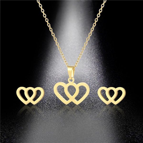 simple stainless steel lucky hollow two love hearts overlap pendant chain necklace woman mother girl gift wedding jewelry necklaces, Silver
simple stainless steel lucky hollow two love hearts overlap pendant chain necklace woman mother girl gift wedding jewelry necklaces, Silver