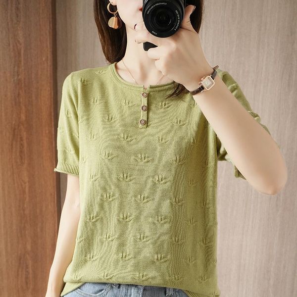 zocept curled round neck short sleeve sweater women casual cotton knitted pattern pullover t-shirt solid color mixed summer women's, White
zocept curled round neck short sleeve sweater women casual cotton knitted pattern pullover t-shirt solid color mixed summer women's, White