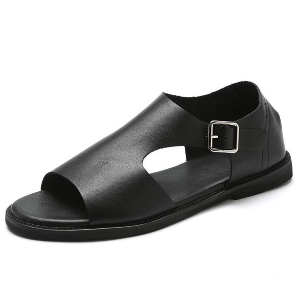 men's misalwa wide bandage cow split leather sandals flat summer shoes daily korean british high buckle 2021, Black
men's misalwa wide bandage cow split leather sandals flat summer shoes daily korean british high buckle 2021, Black