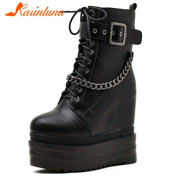 boots karin brand ladies fashion gothic platform height increasing high heels chain women street ankle shoes, Black
boots karin brand ladies fashion gothic platform height increasing high heels chain women street ankle shoes, Black