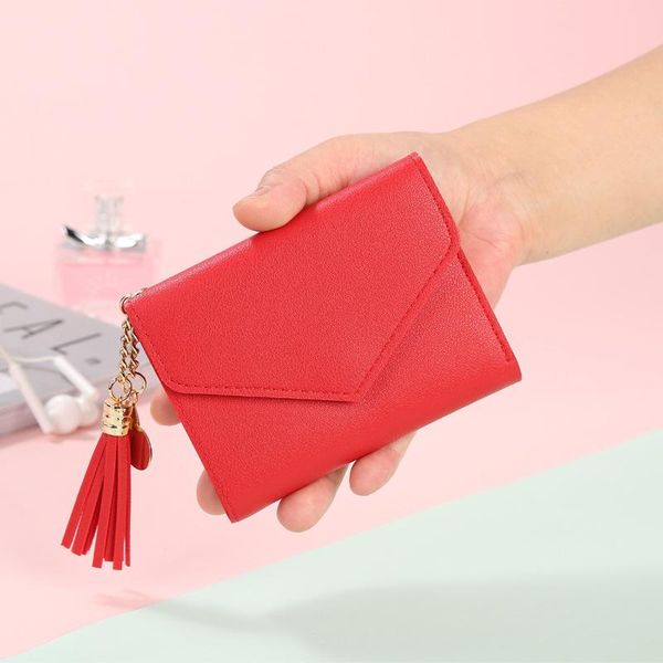 wallets 2021 mini tassel wallet women fashion purse female short korean students lovely small for, Red;black
wallets 2021 mini tassel wallet women fashion purse female short korean students lovely small for, Red;black