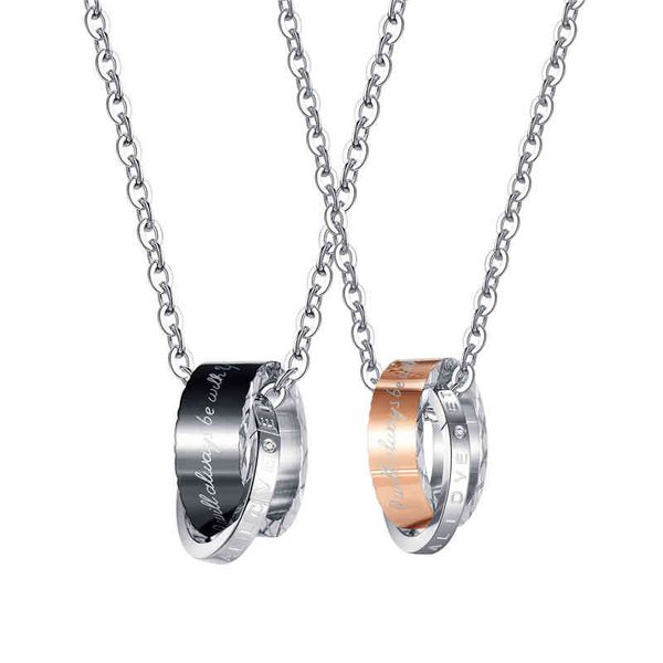 modyle new fashion 316l stainless steel wedding necklace for men women letter double ring pendant lover gifts, Silver
modyle new fashion 316l stainless steel wedding necklace for men women letter double ring pendant lover gifts, Silver