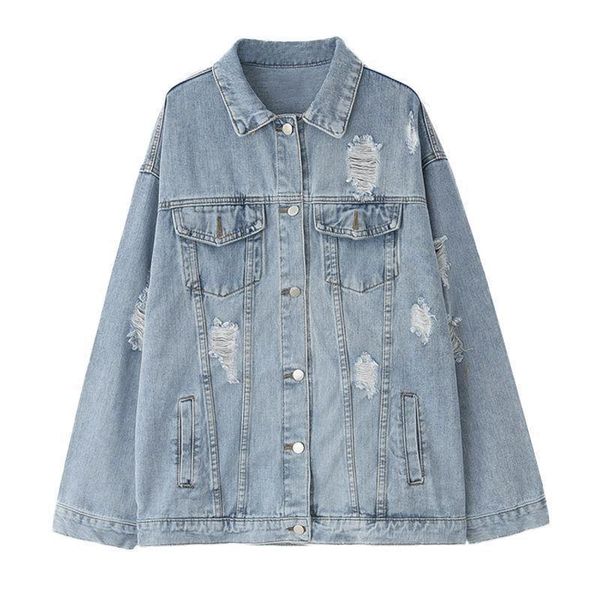 women's jackets 2021 large size single-breasted denim jacket women spring autumn loose fashion hole jk173, Black;brown
women's jackets 2021 large size single-breasted denim jacket women spring autumn loose fashion hole jk173, Black;brown