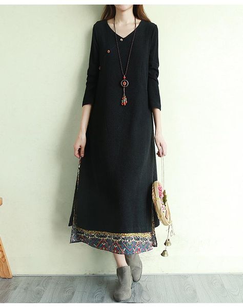 casual dresses retro women's artistic yellow knitted long elegant loose sleeve buckle mid-length summer dress female fall 2021, Black;gray
casual dresses retro women's artistic yellow knitted long elegant loose sleeve buckle mid-length summer dress female fall 2021, Black;gray