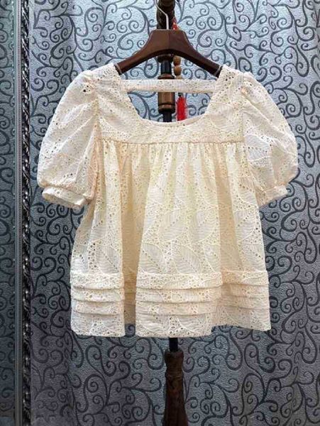 women's blouses & shirts blouses quality designer summer women square collar hollow out leaves embroidery short sleeve silk cotto b828, White
women's blouses & shirts blouses quality designer summer women square collar hollow out leaves embroidery short sleeve silk cotto b828, White