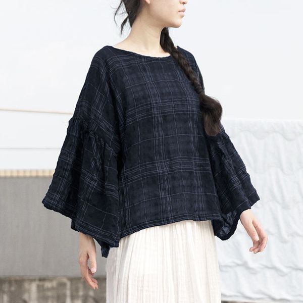 johnature women plaid t-shirts ramie vintage plus size women cloths summer o-neck butterfly sleeve blue women t-shirts 210521, White
johnature women plaid t-shirts ramie vintage plus size women cloths summer o-neck butterfly sleeve blue women t-shirts 210521, White