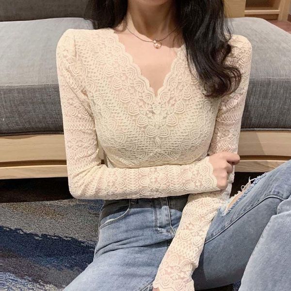women's blouses & shirts women 2021 spring autumn fashion long sleeve female plus size v-neck ladies slim lace bottoming v29, White
women's blouses & shirts women 2021 spring autumn fashion long sleeve female plus size v-neck ladies slim lace bottoming v29, White