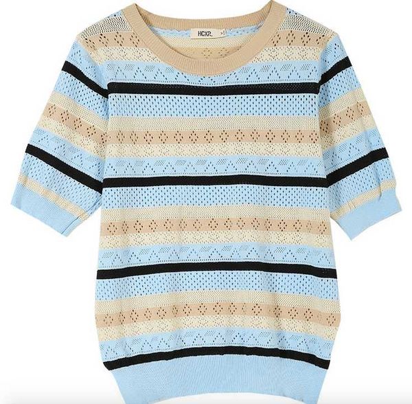 women's t-shirt 2021 casual o-neck striped color-blocking hollow knit shirts tee spring women t shirt vintage slim short-sleeved, White
women's t-shirt 2021 casual o-neck striped color-blocking hollow knit shirts tee spring women t shirt vintage slim short-sleeved, White