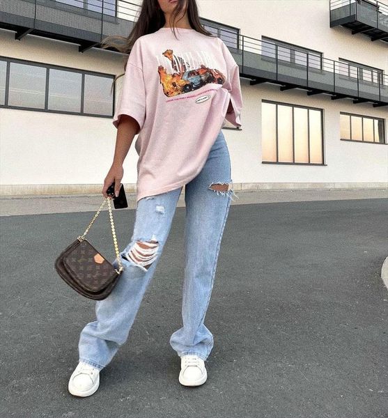 summer fashion ripped hole womens jean wash straight trousers, Blue
summer fashion ripped hole womens jean wash straight trousers, Blue