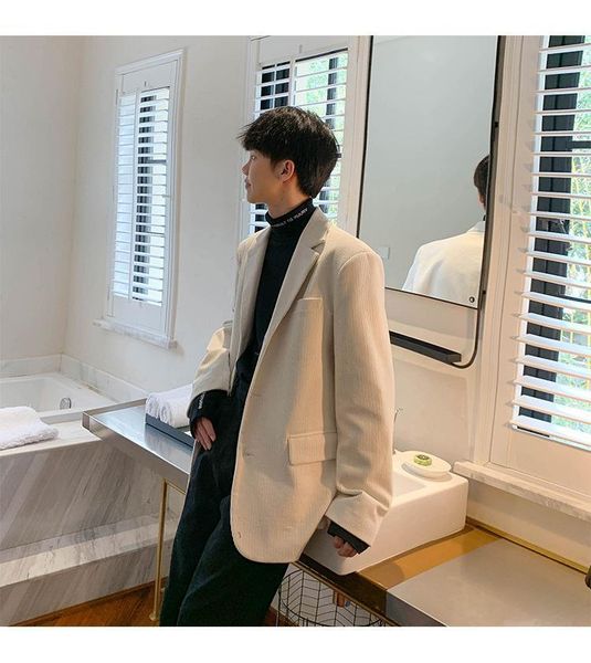 spring solid-color casual suit loose beige male single-breasted long-sleeved jacket chic men's suits & blazers, White;black
spring solid-color casual suit loose beige male single-breasted long-sleeved jacket chic men's suits & blazers, White;black