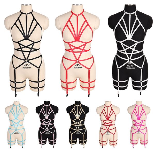 Women Strappy Harness Set Full Hollow Out Body Cross Cage Bra Cupless Pentagram Adjust Lingerie Fetish Gothic Plus Size Bra, Black
Women Strappy Harness Set Full Hollow Out Body Cross Cage Bra Cupless Pentagram Adjust Lingerie Fetish Gothic Plus Size Bra, Black