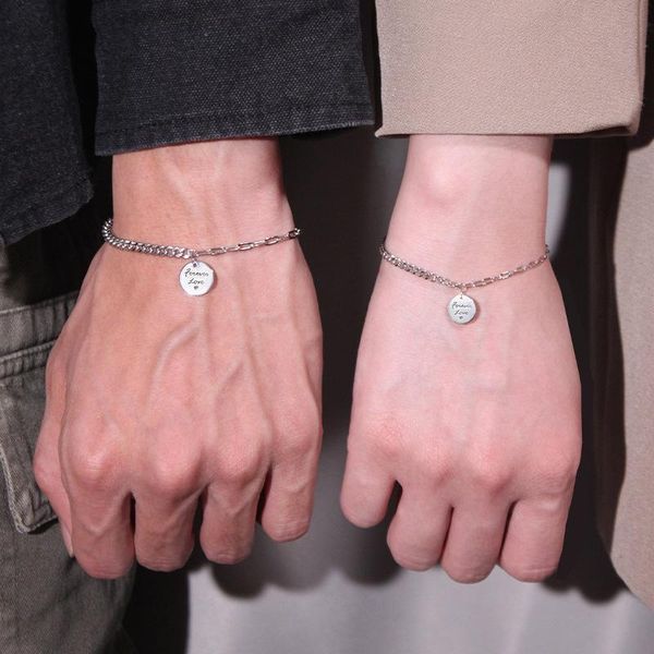 link, chain 2021 love round brand lovers bracelet hip-hop style joker personality hand act as a qixi festival gift, Black
link, chain 2021 love round brand lovers bracelet hip-hop style joker personality hand act as a qixi festival gift, Black
