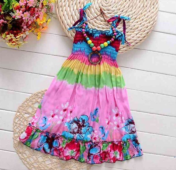 2pc lot cute colorful beach dress 5 8years childrens old summer lovely bohemian with necklace ot030, White
2pc lot cute colorful beach dress 5 8years childrens old summer lovely bohemian with necklace ot030, White