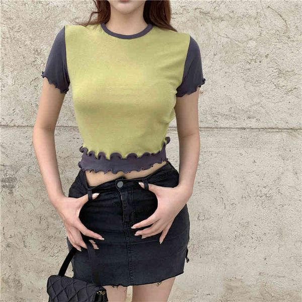 2 colors summer color patchwork crop faux two pieces short sleeve slim knitted t shirts womens tee shirt femme (r98270) 210423, White
2 colors summer color patchwork crop faux two pieces short sleeve slim knitted t shirts womens tee shirt femme (r98270) 210423, White