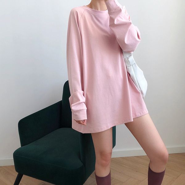 women's knits & tees sping new round collar long woman oversize sweatshirts loose casual solid color sleeve pullovers boyfriends g, White
women's knits & tees sping new round collar long woman oversize sweatshirts loose casual solid color sleeve pullovers boyfriends g, White