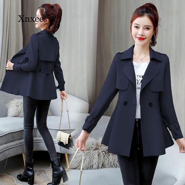 women's trench coats 2021 style short coat thin section all-match spring temperament windbreaker ladies trendy classic, Tan;black
women's trench coats 2021 style short coat thin section all-match spring temperament windbreaker ladies trendy classic, Tan;black
