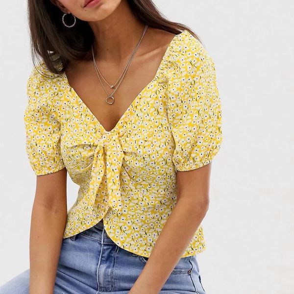 women's blouses & shirts vintage bow lace up blouse women 2021 casual v neck summer floral print ladies elegant puff sleeve bluzki dam, White
women's blouses & shirts vintage bow lace up blouse women 2021 casual v neck summer floral print ladies elegant puff sleeve bluzki dam, White