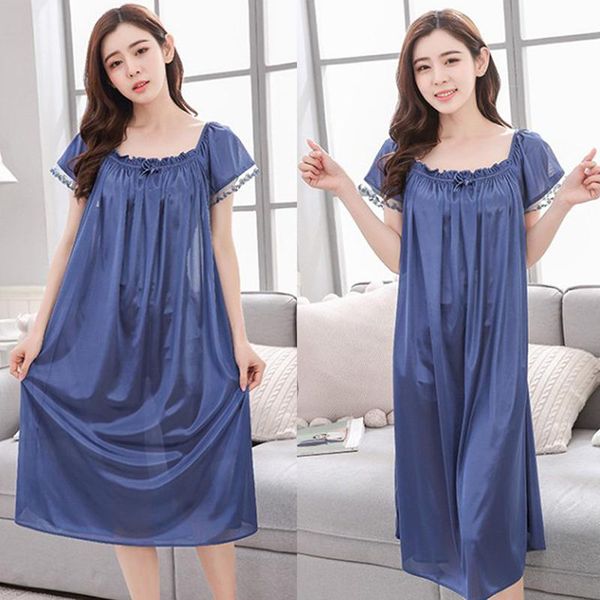 women's sleepwear 1pcs good quality ice silk satin nightdress short sleeve nightgown women sleeping dresses plus size nightwear, Black;red
women's sleepwear 1pcs good quality ice silk satin nightdress short sleeve nightgown women sleeping dresses plus size nightwear, Black;red