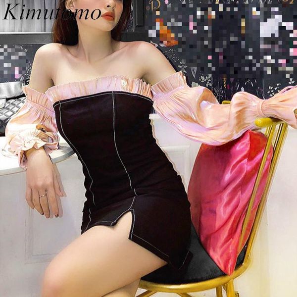 kimutomo women fashion dress spring 2021 chic style female slash neck fuguns patchwork club ladies mini vestido casual dresses, Black;gray
kimutomo women fashion dress spring 2021 chic style female slash neck fuguns patchwork club ladies mini vestido casual dresses, Black;gray