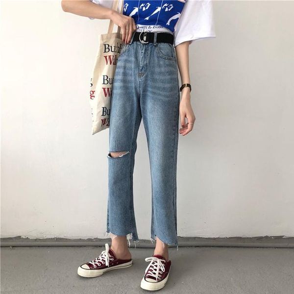 women's jeans boyfriend ripped women summer high waist casual ankle-length denim pants 2021 korean style harajuku jean p598, Blue
women's jeans boyfriend ripped women summer high waist casual ankle-length denim pants 2021 korean style harajuku jean p598, Blue