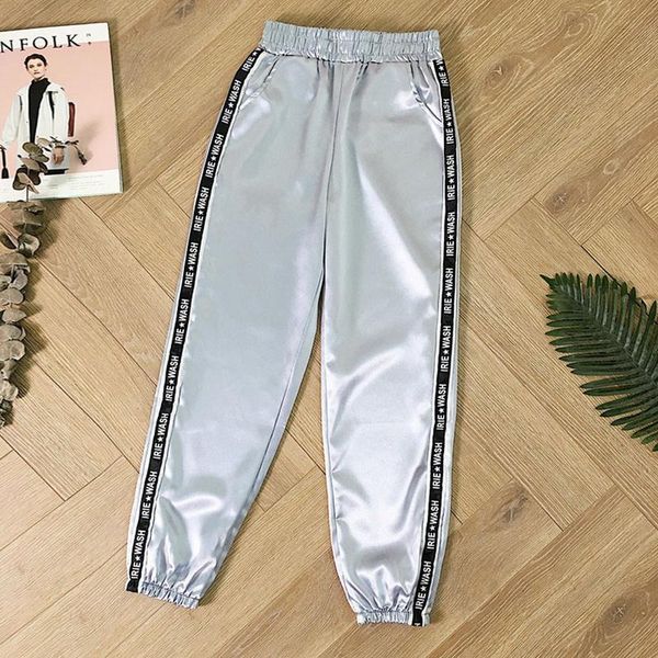 women's pants & capris womens summer satin highlight glossy thin loose slim fit ribbon fashion harajuku joggers sports with big pocket, Black;white
women's pants & capris womens summer satin highlight glossy thin loose slim fit ribbon fashion harajuku joggers sports with big pocket, Black;white
