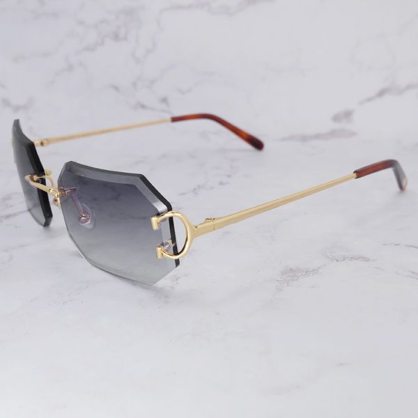luxury designer sunglasses rimless diamond cut edge polygon sun glasses driving shades eyewear for mens accessories, Black
luxury designer sunglasses rimless diamond cut edge polygon sun glasses driving shades eyewear for mens accessories, Black
