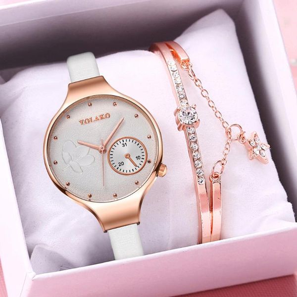 wristwatches women quartz bracelet set luxury ladies leather flower dial watch yolako relogio feminino montre femme, Slivery;brown
wristwatches women quartz bracelet set luxury ladies leather flower dial watch yolako relogio feminino montre femme, Slivery;brown