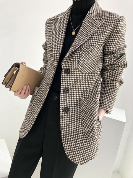 women's wool & blends women winter casual long sleeve plaid coat thick warm black white turn-down collar
women's wool & blends women winter casual long sleeve plaid coat thick warm black white turn-down collar