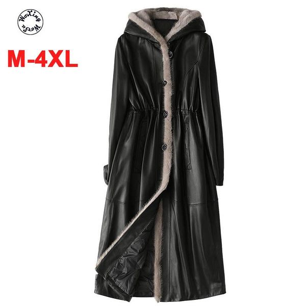 women's leather & faux 2021 winter women garment sheepskin feather mink down coat, Black
women's leather & faux 2021 winter women garment sheepskin feather mink down coat, Black