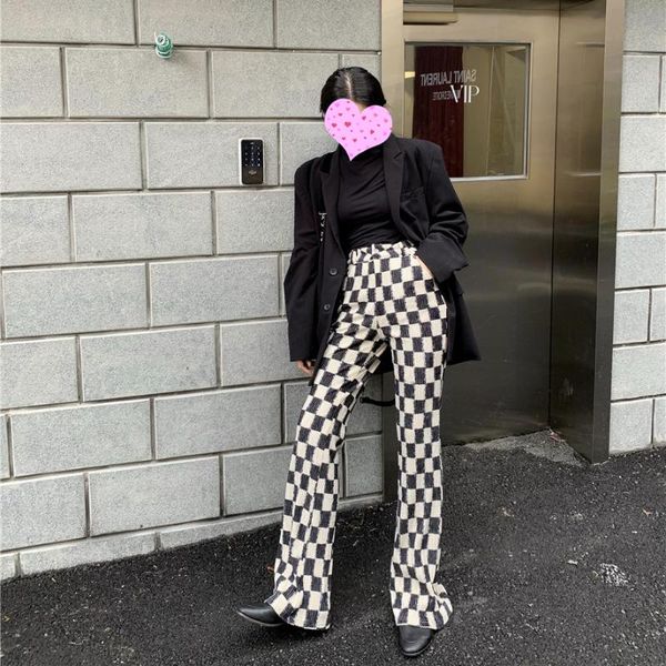 women's pants & capris color-blocked plaid vintage for women high waist long flare autumn 2022 korean chic ladies fashion trousers, Black;white
women's pants & capris color-blocked plaid vintage for women high waist long flare autumn 2022 korean chic ladies fashion trousers, Black;white