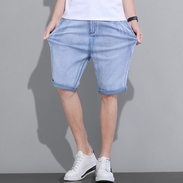 summer straight loose large size denim shorts simple fashion brand men's lightweight thin stretch jeans light blue
summer straight loose large size denim shorts simple fashion brand men's lightweight thin stretch jeans light blue