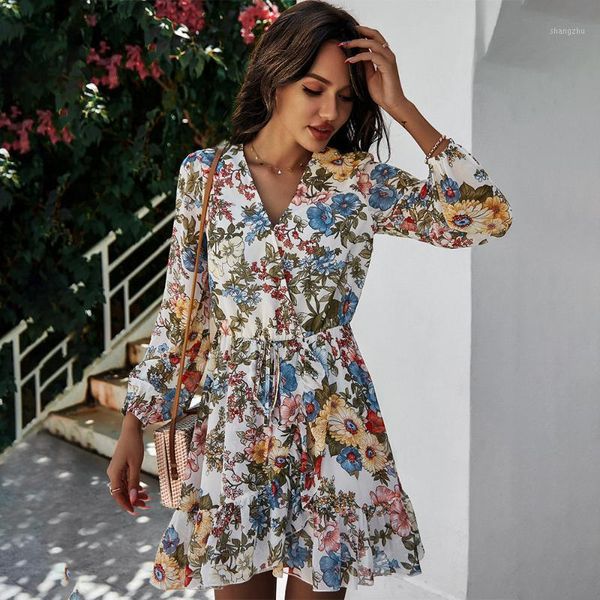 casual dresses chiffon woman dress v neck long sleeve floral print belt tunic women 2021 spring summer fashion ladies, Black;gray
casual dresses chiffon woman dress v neck long sleeve floral print belt tunic women 2021 spring summer fashion ladies, Black;gray