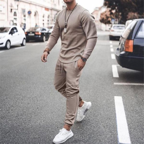men's tracksuits 2021 autumn fashion sportswear set solid casual sports suits male sweatsuit long sleeves o-neck tshirt +pants 2 piece, Gray
men's tracksuits 2021 autumn fashion sportswear set solid casual sports suits male sweatsuit long sleeves o-neck tshirt +pants 2 piece, Gray