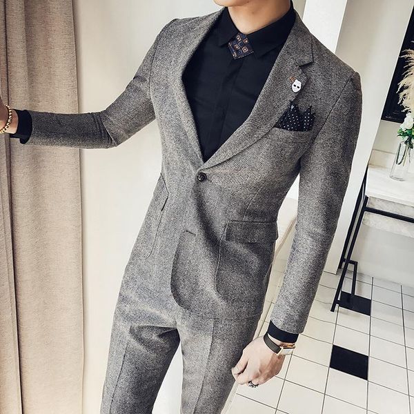 autumn and winter suit coat man herringbone fabric retro two-piece 2021 men's suits & blazers, White;black
autumn and winter suit coat man herringbone fabric retro two-piece 2021 men's suits & blazers, White;black