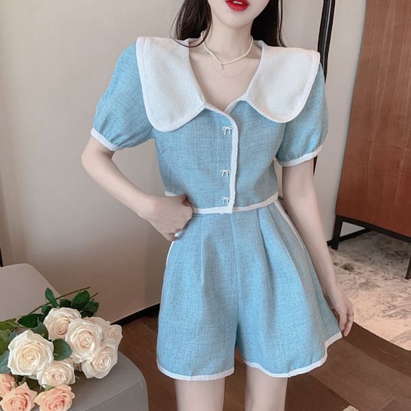 women's jumpsuits & rompers sweet small fragrance pant suits korean short sleeve crop shirt blouse + shorts female fashion cas, Black;white
women's jumpsuits & rompers sweet small fragrance pant suits korean short sleeve crop shirt blouse + shorts female fashion cas, Black;white