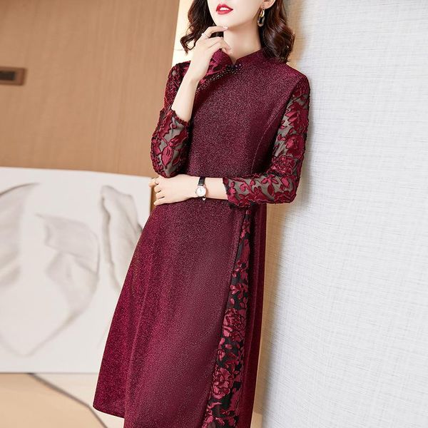 casual dresses coigarsam women dress autumn 2022 office lady korea style cheongsam print long sleeve stand neck red blue robe, Black;gray
casual dresses coigarsam women dress autumn 2022 office lady korea style cheongsam print long sleeve stand neck red blue robe, Black;gray
