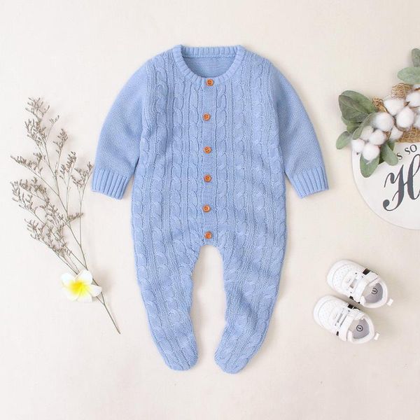 footies (0-2y) baby jumpsuit long-sleeved knitted solid color khaki boutique winter sweater piece warm clothing s4, Blue
footies (0-2y) baby jumpsuit long-sleeved knitted solid color khaki boutique winter sweater piece warm clothing s4, Blue
