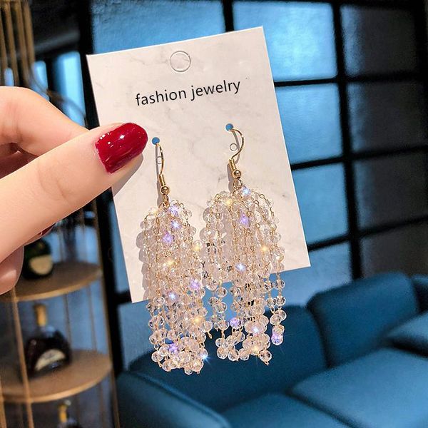 boho handmade crystal beads earring for women transparent long tassel drop dangle earrings jewelry bijoux gift & chandelier, Silver
boho handmade crystal beads earring for women transparent long tassel drop dangle earrings jewelry bijoux gift & chandelier, Silver