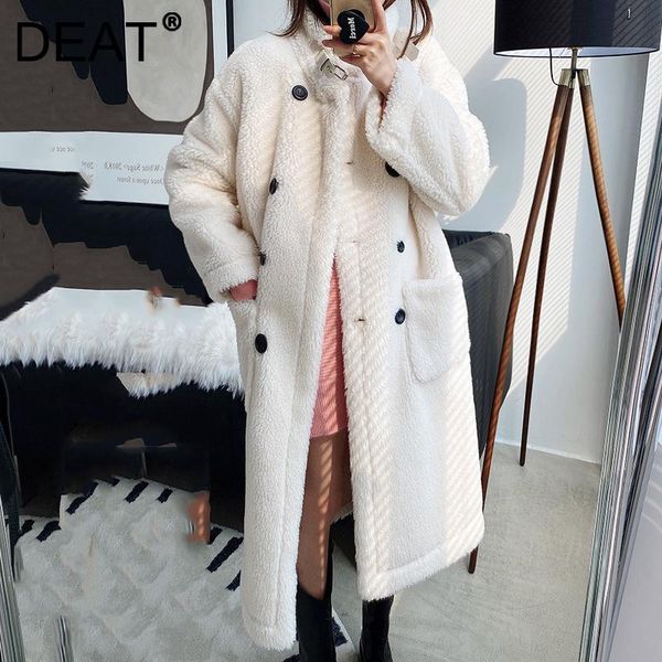 Women's Fur & Faux DEAT Overcoat Lambswool Stand Collar Long Sleeve Double Breasted Casual Style Warm Thick 2021 Winter Fashion 15JK307, Black
Women's Fur & Faux DEAT Overcoat Lambswool Stand Collar Long Sleeve Double Breasted Casual Style Warm Thick 2021 Winter Fashion 15JK307, Black