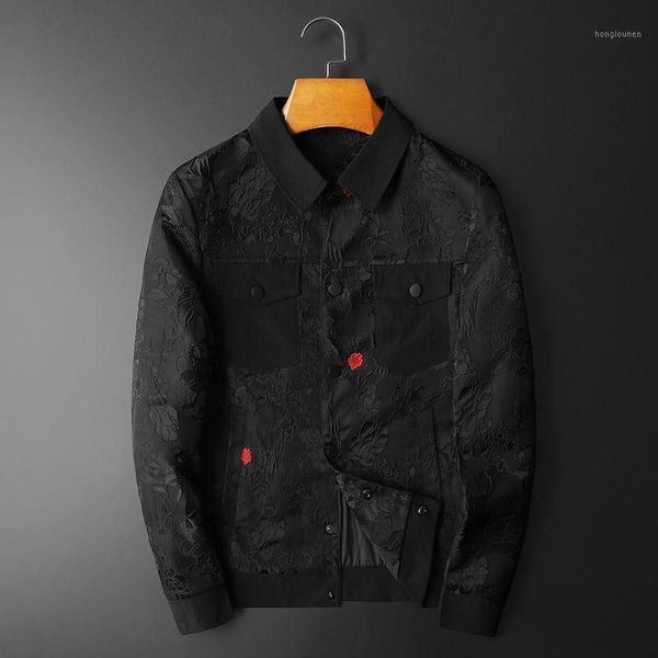bomber print jacket men spring lapel black jacquard men's outer red flower vintage jackets, Black;brown
bomber print jacket men spring lapel black jacquard men's outer red flower vintage jackets, Black;brown