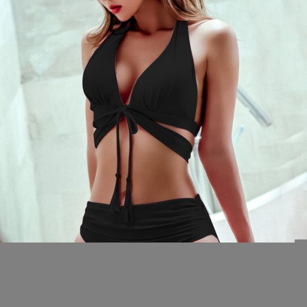 women's swimwear women pink high waist push up bikini bandage swimsuit tassle beach wear swim bathing suit, White;black
women's swimwear women pink high waist push up bikini bandage swimsuit tassle beach wear swim bathing suit, White;black