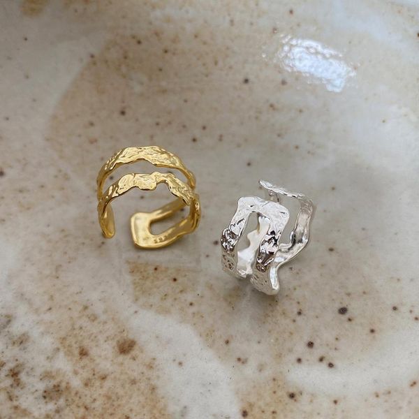 cluster rings amaiyllis s925 sterling silver open ring irregular fold double texture index finger for female jewelry, Golden;silver
cluster rings amaiyllis s925 sterling silver open ring irregular fold double texture index finger for female jewelry, Golden;silver