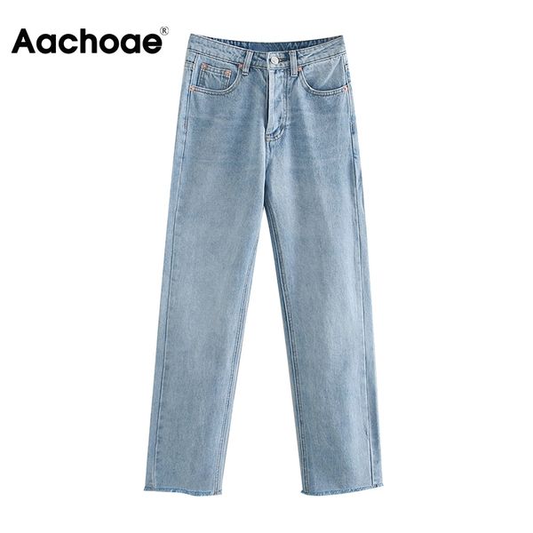 aachoae women retro light blue color long jeans raw edge baggy denim pants lady button fly straight casual mom jeans pantalones 210413
aachoae women retro light blue color long jeans raw edge baggy denim pants lady button fly straight casual mom jeans pantalones 210413