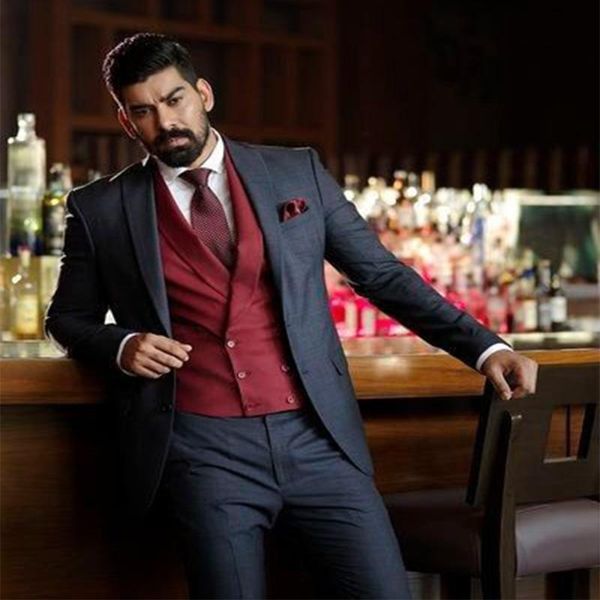 men's suits & blazers black coat burgundy vest men suit 3pcs man slim fit costume wedding dress groom tuxedos prom jacket+pant+vest, White;black 
men's suits & blazers black coat burgundy vest men suit 3pcs man slim fit costume wedding dress groom tuxedos prom jacket+pant+vest, White;black