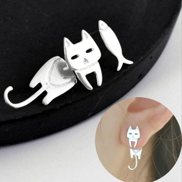 stud cute cat fish asymmetric earrings for women girls gift hypoallergenic children kids prevent allergy, Golden;silver
stud cute cat fish asymmetric earrings for women girls gift hypoallergenic children kids prevent allergy, Golden;silver