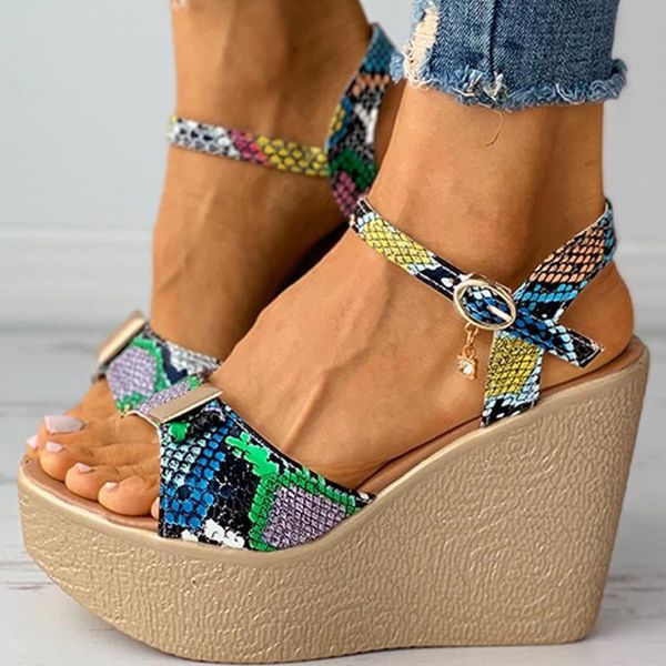 sandals super high heel women open toe snake print platform casual ladies wedges shoes summer buckle strap plus size sandalias, Black
sandals super high heel women open toe snake print platform casual ladies wedges shoes summer buckle strap plus size sandalias, Black