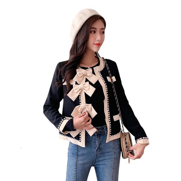 women's jackets autumn women fashion bow beading diamond black woolen short jacket coat 2021 luxury long sleeve o-neck top, Black;brown
women's jackets autumn women fashion bow beading diamond black woolen short jacket coat 2021 luxury long sleeve o-neck top, Black;brown