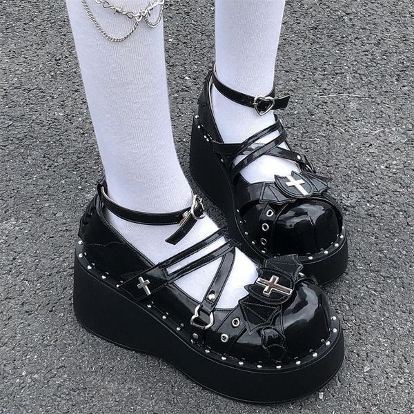 dress shoes women lolita rivet belt buckle cross gothic punk pumps platform wedge high heel creepers japanese harajuku dark, Black
dress shoes women lolita rivet belt buckle cross gothic punk pumps platform wedge high heel creepers japanese harajuku dark, Black